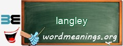 WordMeaning blackboard for langley